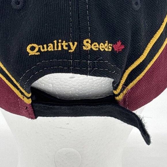Quality Seeds Hat Cap Adjustable Black Burgundy 100% Cotton One Size - Picture 7 of 8